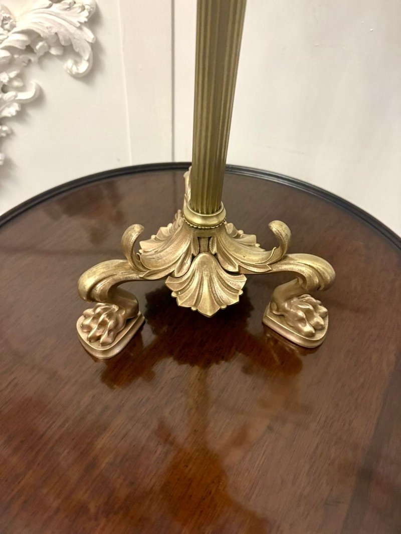 Antique Victorian Gilt Brass Six-Light Candelabrum Stand